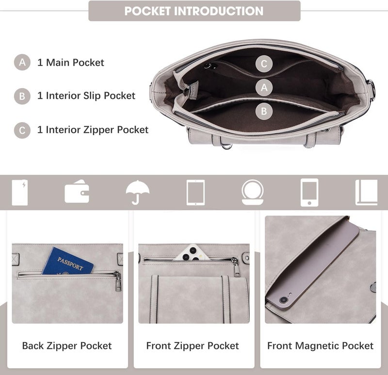 Roulens Crossbody Bags for Women,Multi Pocket Crossbody Purses Vegan Leather Shoulder Handbags Travel Purse Adjustable Strap - Image 2